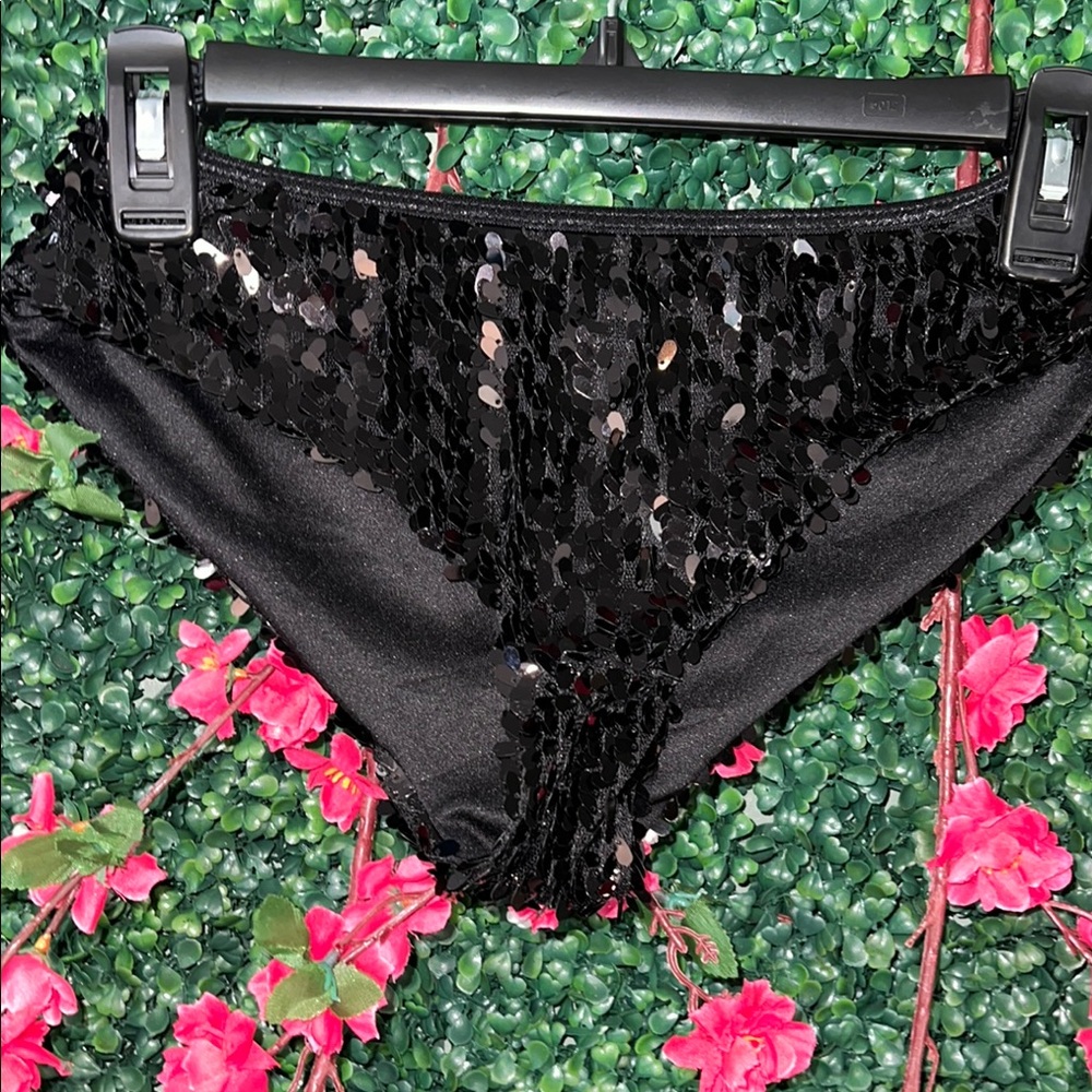 Black Sequin Bikini Bottom